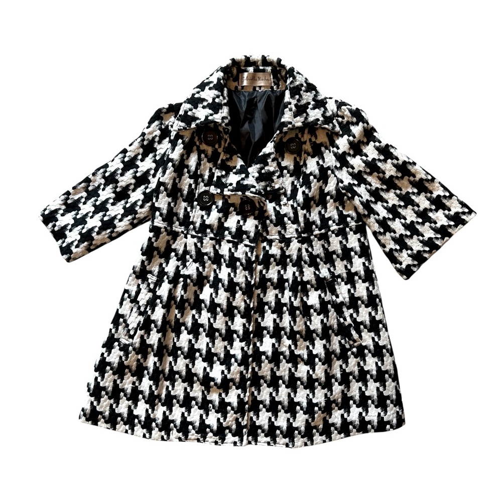 Gabriella Rocha Vintage Houndstooth Double Breasted Coat, Size M